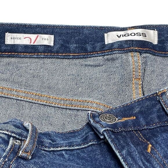 Vigoss Medium Wash Sandblasted Royce 70s Stovepipe Jeans - Picture 4 of 9